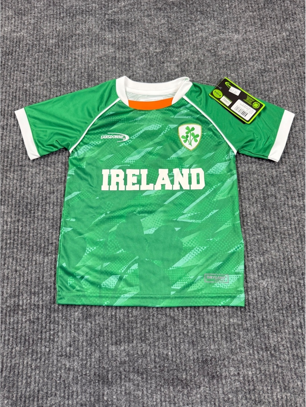 Lansdowne Ireland Soccer Jersey Kids 1/2 Green DRYLANS Performance NWT